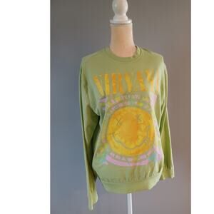 Nirvana Sweatshirt Tie Dye Graphic Green Large